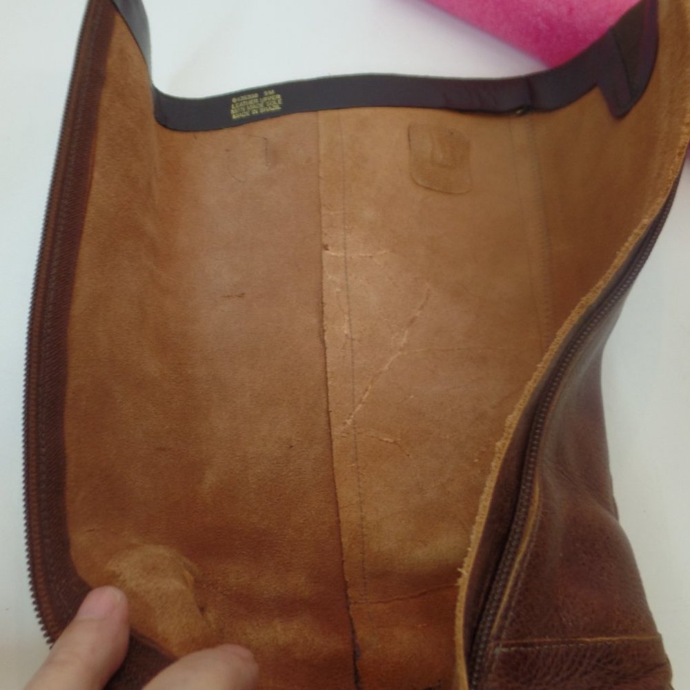 Brown Leather Zip Up Boots W Braided Trim & Buckle With Character Sz 9  #6436398 - Picture 14 of 16
